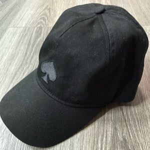 Kate Spade New York Black Spade logo Embroidered Baseball Cap Hat
